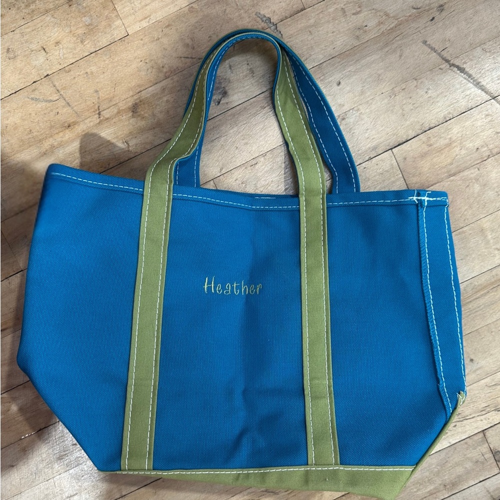 Vintage L.L. Bean Teal and Green Boat & Tote